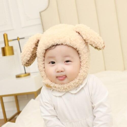 Cute Bunny Ears Hat with Ears Winter Warm Baby Cap Photo Shoot Accessories Baby Helmet Gift Gorros Para Bebe Baby Stuff AC50MZ