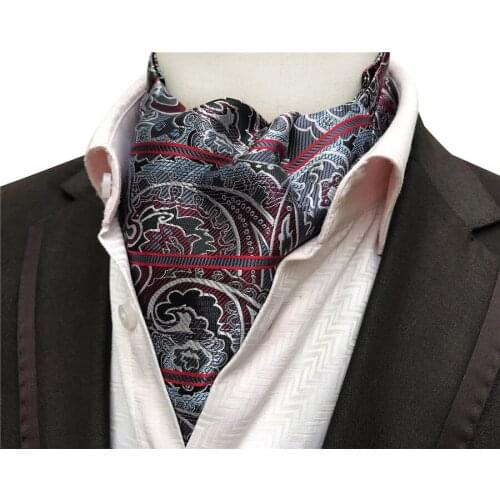 Stylish Mens Ascot Paisley Striped Cravat Neck Ties