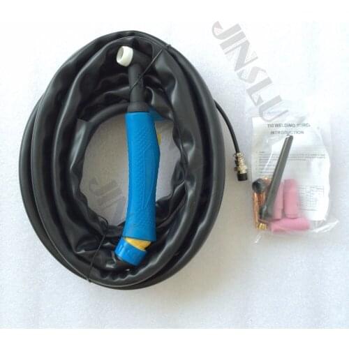 Tig Welder Welding Torch WP-26 WP26 Air Cooled Argon Arc Torch 4M Blue Handle Power & Gas Hose Whole