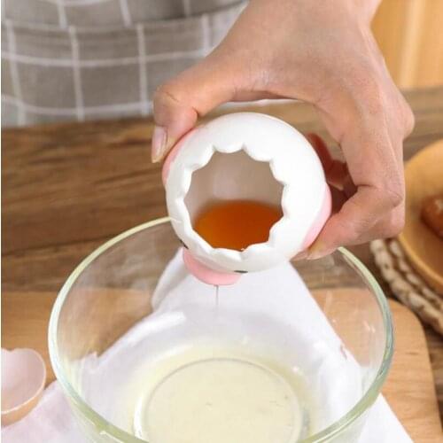 Creative Egg Separator Cartoon Chicken Desigh Egg Yolk White Separator Ceramics Egg Separator Kitchen Cooking Gadget Tools