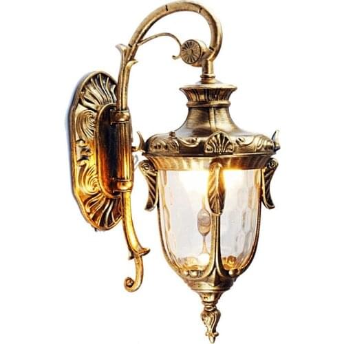 Vintage LED Wall lamp Outdoor Wall Sconces Lighting Waterproof Garden Wall Light Fixtures Aluminum Glass Antique Porch Lights