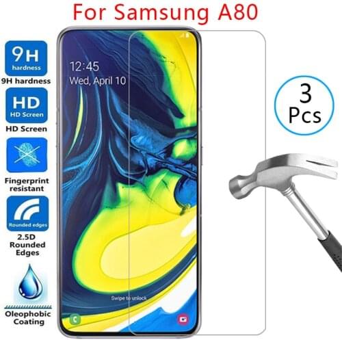 Tempered glass screen protector for samsung a80 case cover on galaxy a 80 80a protective phone coque bag samsunga80 galaxya80 9h