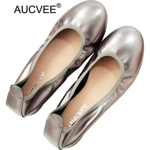 Hot Selling Women Genuine Leather Flats Comfortable Soft Slip-on Womens Ballet Flats Big Size 34-43 Ladies Leather Ballerinas