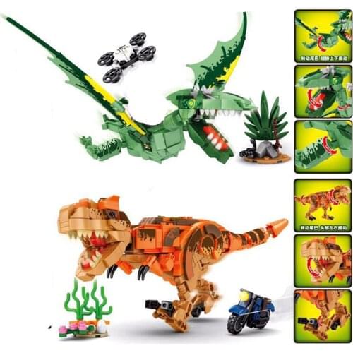 Animal World Jurassic Dinosaur World Park Mechanical Pterodactyl Tyrannosaurus Building Blocks Bricks Creative toys Gifts