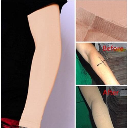 1/2PCS Summer Sun Protection Oversleeve Anti-UV Arm Warmers Tattoo Cover Up Sleeves Bands Forearm Concealer Support Skin Color