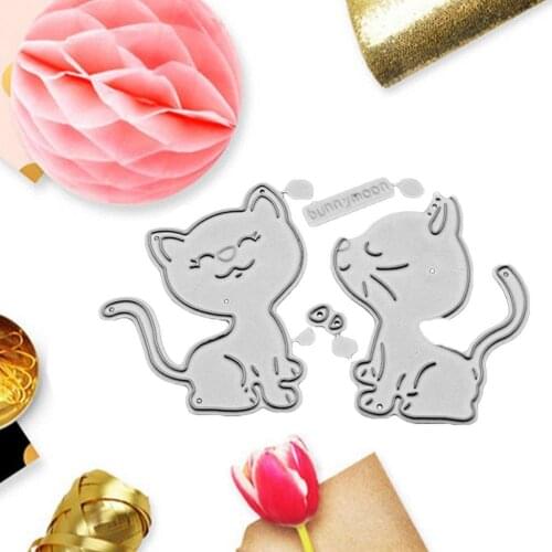 2pcs Cat Cutting Dies For Card Making DIY Scrap-booking Embossing Metal carbon steel tools