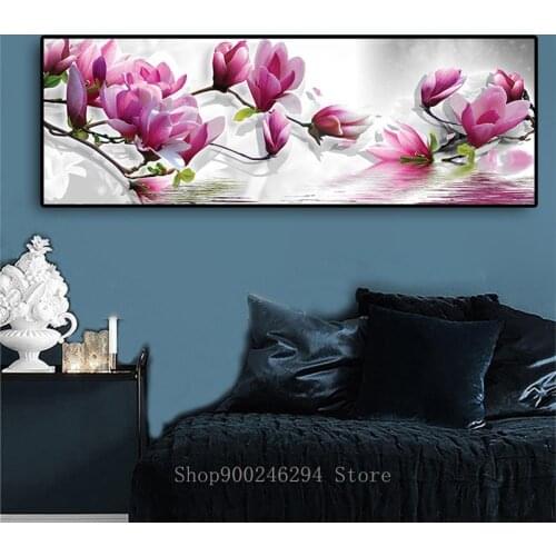 Purple Blooming Trees Magnolia Flower diamond embroidery diamond painting full square round stitch cross rhinestone large FF617