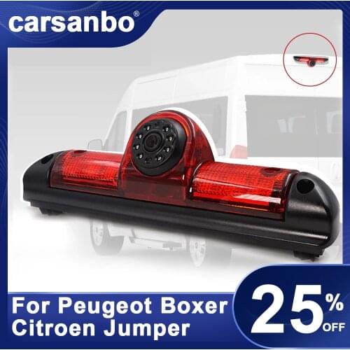 Carsanbo Waterproof Car Backup Rear Brake Light Camera For FIAT Ducato Late 2006-2015 3 gen Peugeot Boxer Citroen Jumper