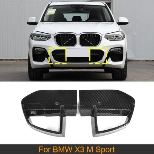 Car Front Bumper Air Vent Trims Covers For BMW X3 G01 M-Sport 2018 2019 Car Front Air Vent Trims Carbon Fiber