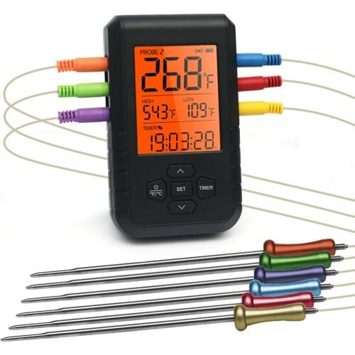 Cooking Thermometer Bluetooth Wireless Remote kitchen thermomertoven grill bbq Thermometer Digital smart with 6 Probe