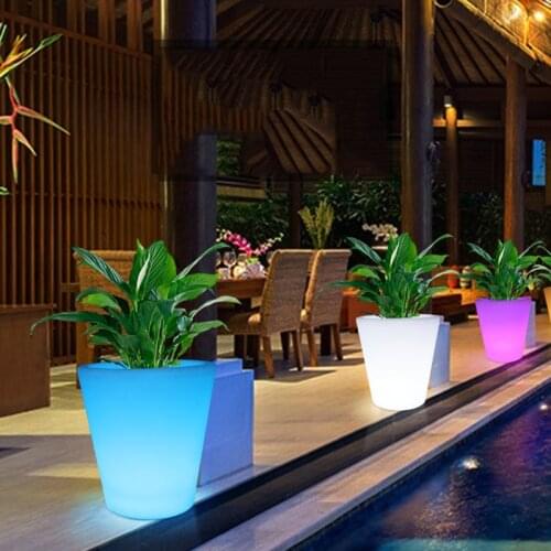 CORELESS 16 COLORS CHANGING RGB Outdoor Waterproof Garden Led Plant Pots Glowing Flower Vase 40CM PE Polyetylene Foamy Material