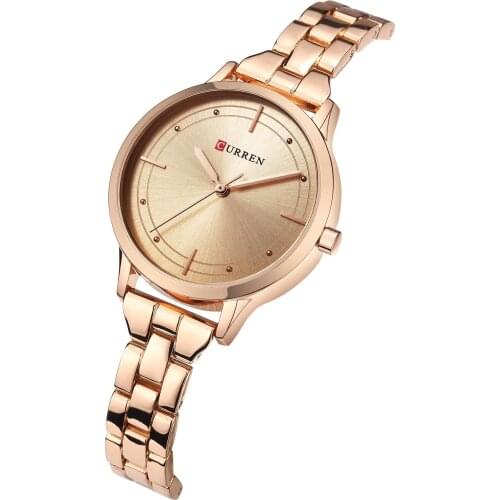 CURREN 9019 Women Newest Rose Gold Quartz Watches Elegant Stainless Steel Bracelet Ladies Luxury Gold Color Fashion