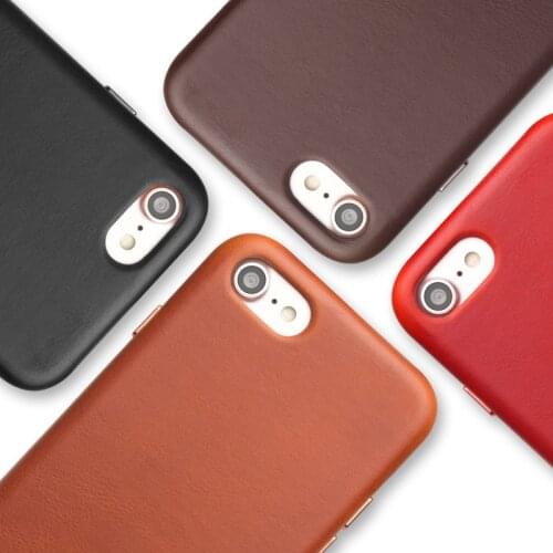 QIALINO Business Genuine Leather Back Cover for iPhone 8 Plus Ultra Thin Pure Handmade Phone Case for iPhone 8 for 4.7/5.5 inch