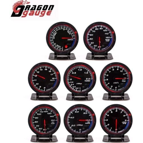 DRAGON GAUGE 60MM Tachometer RPM Water Temp Oil Temp Oil Press Boost Voltmeter Air Fuel Ratio EGT Gauge Car Gauge for 12V Car