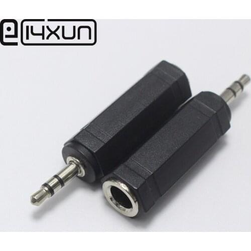 EClyxun 2pcs/lot New Audio 3.5mm 3 Pole Male connector To 6.35mm Female Stereo Headphone Jack Adapter Converter