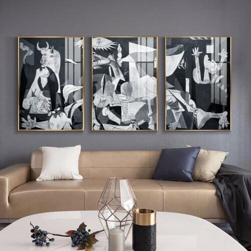 Guernica By Picasso Canvas Painting Reproduction Famous Posters and Prints Abstract Wall Art Pictures Home Decor for Living Room