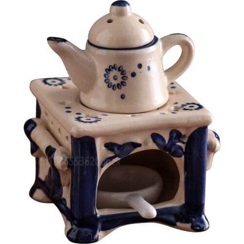 Ceramic Aromatherapy Stove Home Retro Essential Oil Lamp Aromatherapy Candle Stove for Bedroom Toilet Beauty Salon
