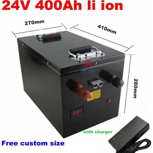 2pcs 24V 400AH Lithium ion battery BMS li-ion battery for 2500W 6000W RV EV scooter solar Vehicle motorhome +20A Charger