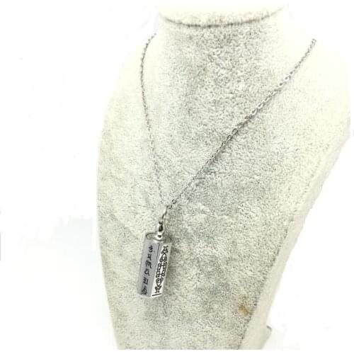 LOOKER Six Words of Mantra Buddish Symbol Mens Pendants Necklaces Can Open Stainless Steel Male Jewelry Urns for Ashes