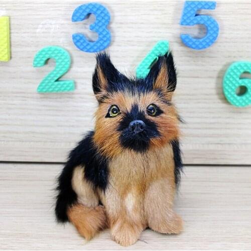 Small simulation sitting dog polyethylene & furs wolfhoud model doll gift about 12x11x8cm 299
