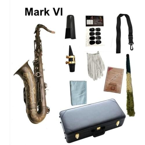 MARK VI Tenor Saxophone Bb Tune Antique Copper Woodwind Instrument With Case Mouthpiece Free Shipping