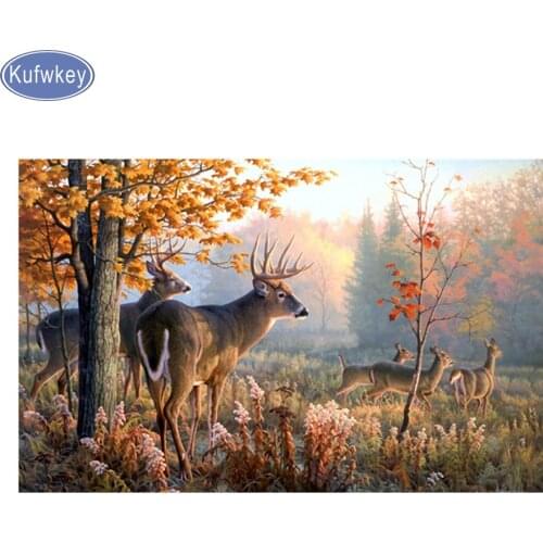 60x90cm diy diamond painting deer,elk animal Scenery cross stitch diamond embroidery kits 3d picture diamond mosaic Home Decor