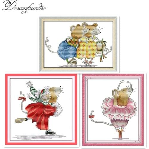 Ballet rat cross stitch kit aida 14ct 11ct count printed canvas stitches embroidery DIY handmade needlework