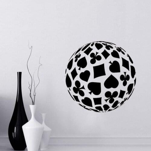 YOYOYU Wall Decal Poker Ball Pattern Wall Stickers For Livingroom Window Removable Fashion Casino Game Interior Art Decor SY693