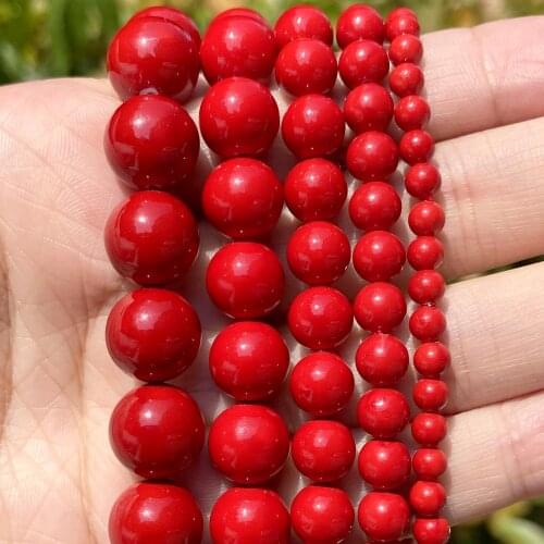 Natural Red Shell Pearls Loose Spacer Beads For Jewelry Making DIY Bracelet Necklace Handmade 4/6/8/10/12mm