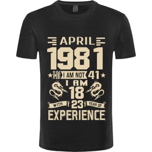 2021 NEW January February March April May June July August September Short Sleeve T shirt Printed 1981 YEARS shirt Mens Casual