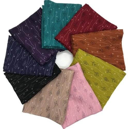 Fashionable Print Floral Viscose Cotton Scarf Malaysia Hijab Muslim Women Headscarf Head Wrap Islamic Arab Long Shawl 180X90CM