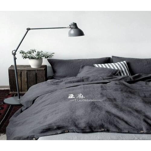 1pcs Natural Pure Washed Linen Duvet Cover French Bed Flax Linen Bedding Queen King Quilt Christmas