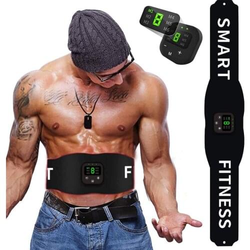 EMS Abdominal Massager Belt 6 Modes 10 Gears Abdominal Stimulator Trainer Weight Loss Slim Belt USB Charging Fitness at Home