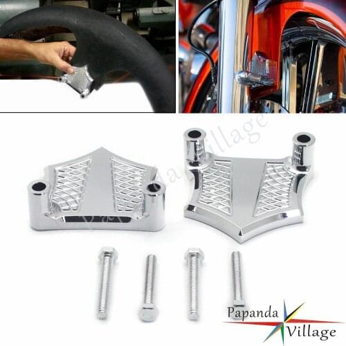 Chrome 1.25"/ 1-1/4" Motorcycle Fender Spacer Mudguard Brackets Spacers For 21" Harley Touring Road King 1984-2013 Lowers 93-13
