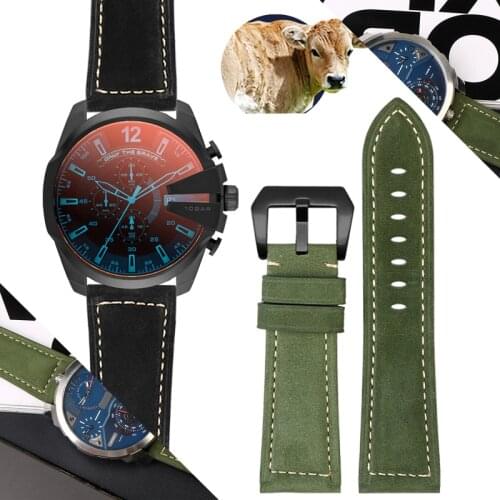 Frosted cow leather watchband for diesel and Panerai leather watch belt dz4323 dz4318 4343 vintage wristband 20 22 24 26mm chain