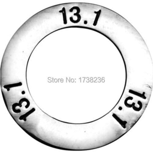 Alloy Material 100 Pieces A Lot Half Of Marathon 13.1 Circle Charms