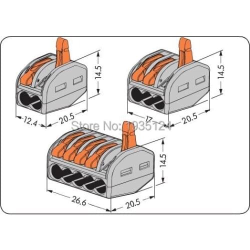 Connector 222-412 222-413 222-415 2P 3P 5P compatct wire connector conductor terminal block