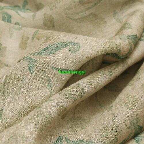 Summer pure ramie digital printing apparel fabric, original design summer dress robe apparel fabric