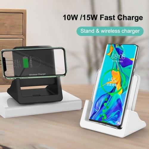 15W 2 in 1 Vertical Qi Wireless Charger Quick Charge Dock Pad For Samsung S10 S20 Charging Stand For iPhone 11 XS XR X Airpods