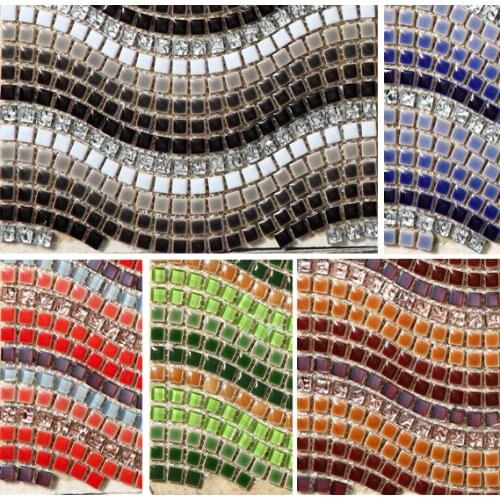Wave Shape Ceramic Mixed Electroplating Crystal Glass Mosaic Tiles Kitchen Backsplash Bathroom Bedroom Floor Art Design Stickers
