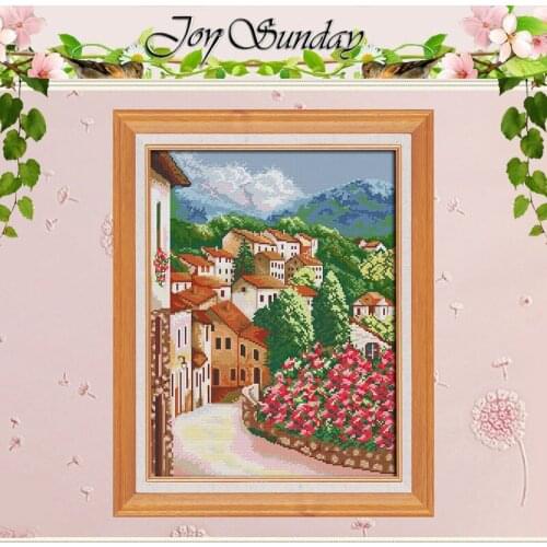 In The Corner Of Town Patterns Counted Cross Stitch 11CT 14CT Cross Stitch Set Wholesale Cross-stitch Kit Embroidery Needlework