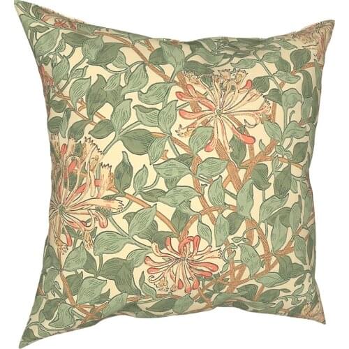 William Morris Honeysuckle Pillow Cover Home Decorative Floral Vintage Flowers Cushion Cover Throw Pillow for Sofa Polyester
