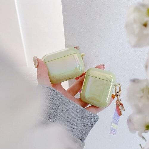 Laser Plating Protective Cover for Apple AirPods 1/2 Earphone Accessories case with Keychain Bracelet Charging Box AirPods 3 Pro