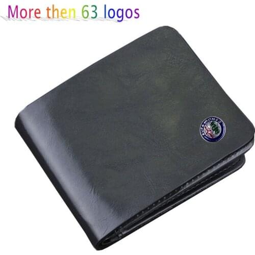 1 Pcs Genuine/PU Leather Black Car Logo Document Bag Wallet Card Package For All Car Models Free Shipping
