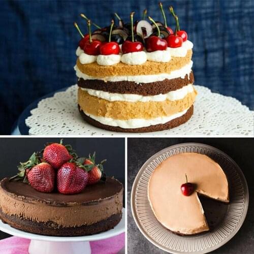 1pcs Round Silicone Cake Mold Smooth Bottom DIY Desserts Tools Bakeware Pastry Tray Cake Mousse Random Molds Color Non-stic Q4F1