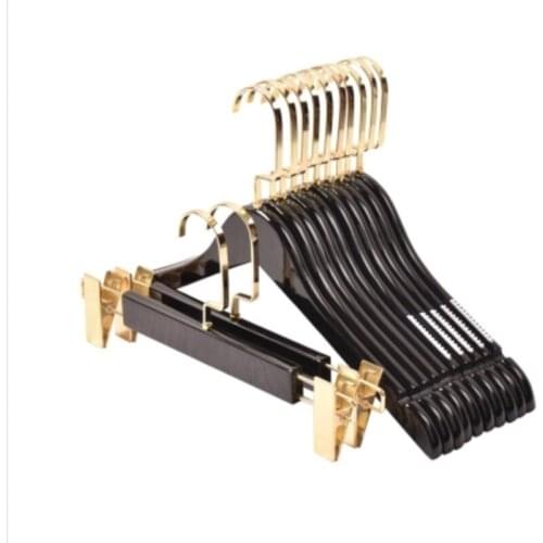 10pcs/lot 30/32/38/40/44cm adult black solid wood hanger mens and womens wooden hanger childrens hanger customization LOGO