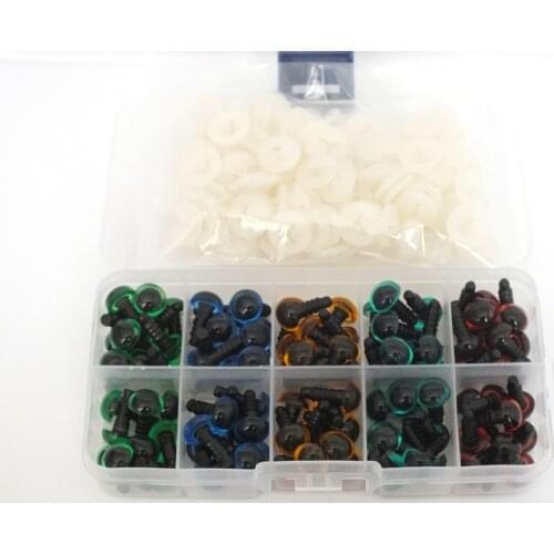 100PCS 10mm Mix Color Plastic Animal Safety Eyes For Toys Crochet Teddy Bear Stuffed For Dolls Craft Amigurumi Accessories Box