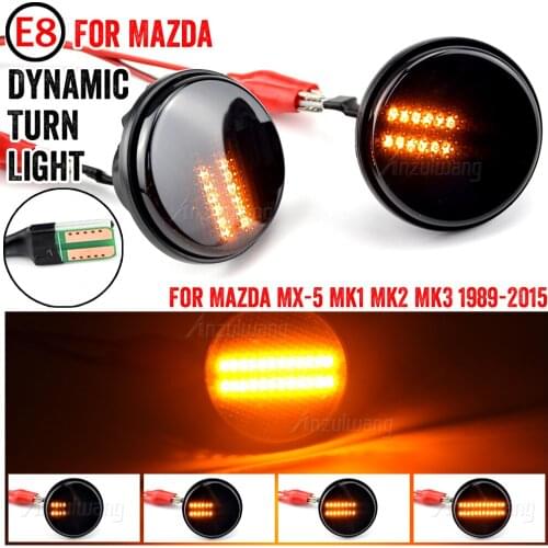 2pcs Dynamic LED Side Marker Turn Signal Light Side Repeater 12V Panel Lamp Blinker For Mazda MX-5 MX5 Mk1 Mk2 Mk3 89-2015