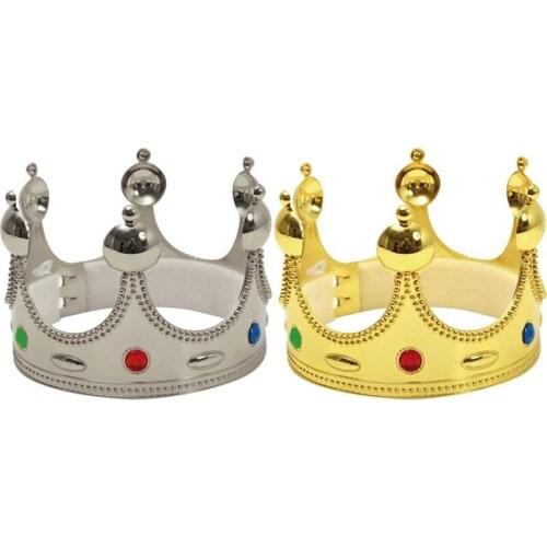 20pcs Plastic Crown Headdres Children King Queen Halloween Costume Ball Props Party Birthday Accessories Decorations