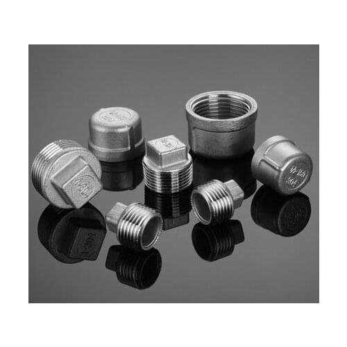 304 stainless steel pipe fitting casting square male threaded plug